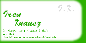 iren knausz business card